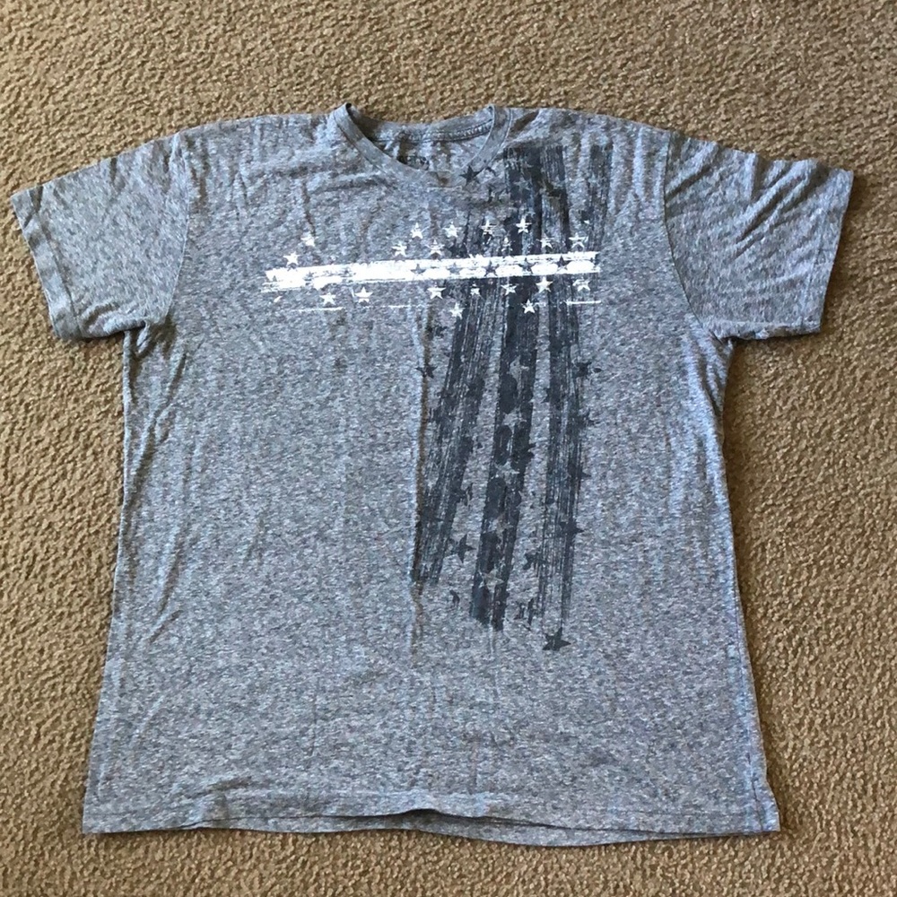 Mens grey Stars and Stripes  T-shirt